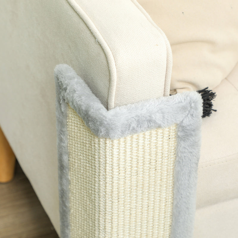 Grey 56cm Corner Cat Scratching Post with Sisal Pad for Claw Care by PawHut