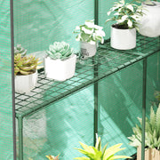 Green Walk In Greenhouse with Shelves 120 x 186cm for Plants and Seedlings by Outsunny