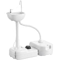 Outsunny Portable Camping Sink with Running Water and Wastewater Tank, Hand Wash Basin with Rolling Wheels, Foot Pump, Soap Dispenser for Outdoor Events, Gatherings, Picnic