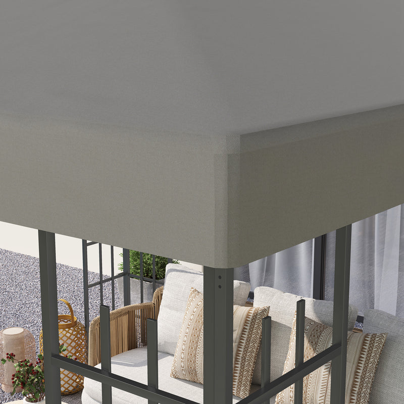 Grey 3 x 3m Gazebo Replacement Canopy by Outsunny