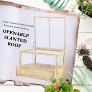 Wooden Greenhouse Planter Box With Lift-Up Lid For Growing Plants Outdoors
