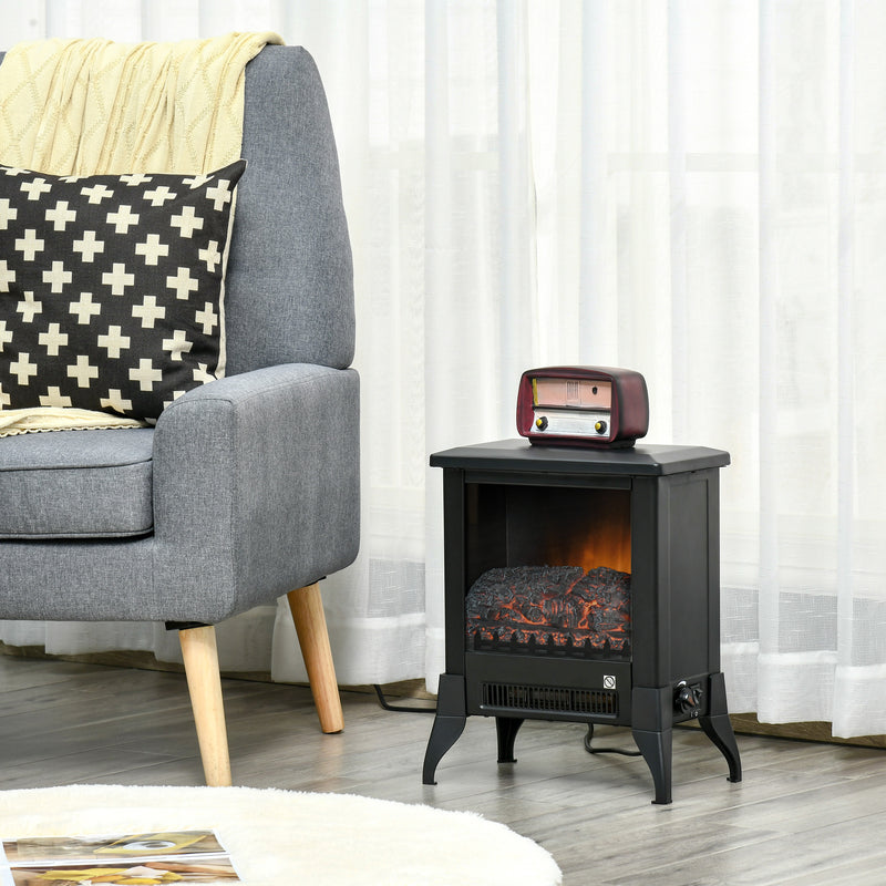 Freestanding Electric Fireplace Heater for Quick Warmth and Cosy Flame Effect Black