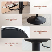 Set of 2 Swivel Tub Bar Stools with Footrest for Home Bar or Kitchen, Orange