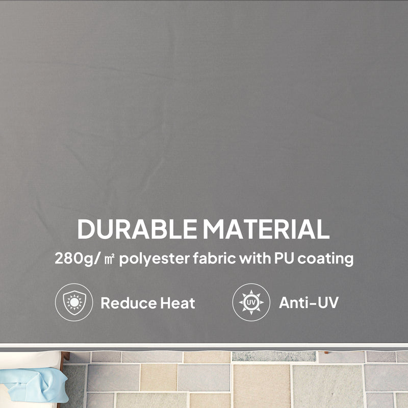 Dark Grey Manual Retractable Awning 2.5 x 2m UV Resistant Sun Shade by Outsunny