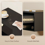 Floating Bedside Tables Set of 2 with Drawer and Shelf for Space Saving Black AOSOM
