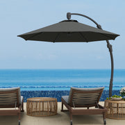 Premium Grey 3m Cantilever Parasol with Crank Handle and 360° Rotation for Garden Patio by Outsunny