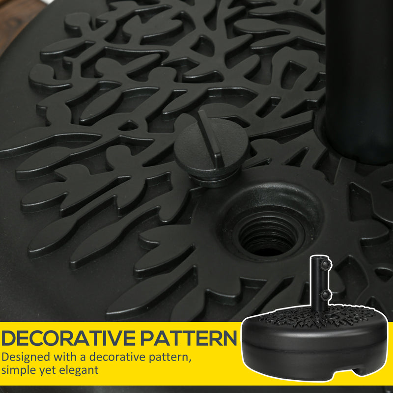 Black Half Parasol Umbrella Base Fillable With Water or Sand by Outsunny