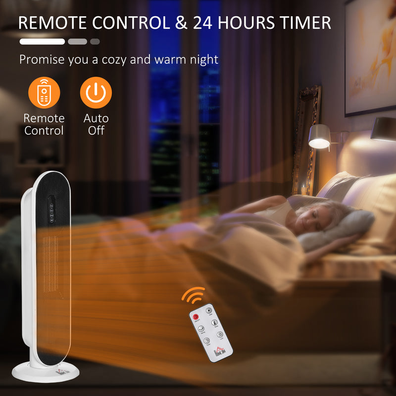 Electric Heater with Thermostat and Remote for Fast Even Heating in Small Rooms