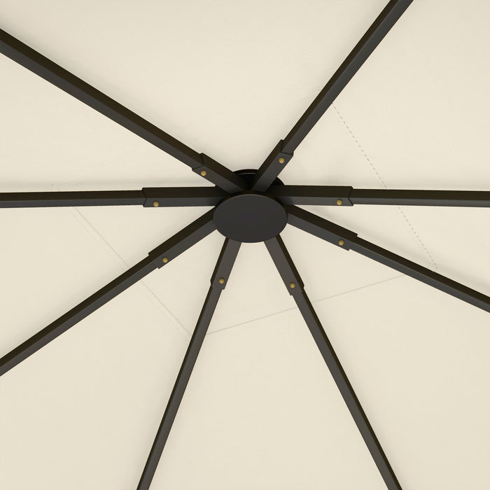 Cream 3m x 3m Gazebo Canopy Replacement UV-Resistant Waterproof Cover by Outsunny