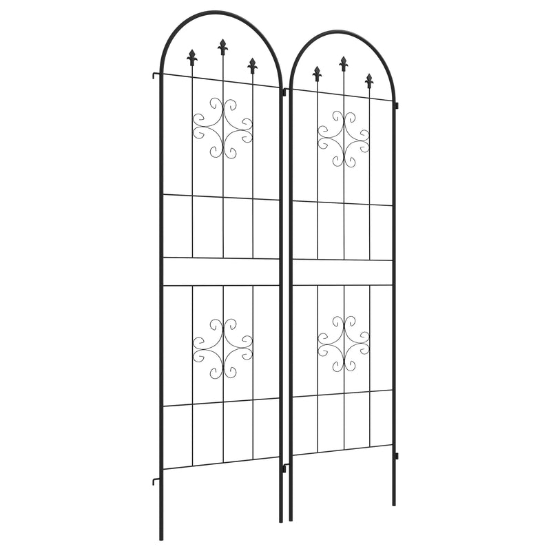 Set of Two Spiral Garden Trellis Panels for Climbing Plants and Outdoor Decoration AOSOM