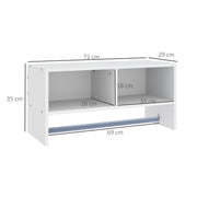 White Wall Mounted Coat Rack With Hooks And Shelf For Hallway Storage And Organisation