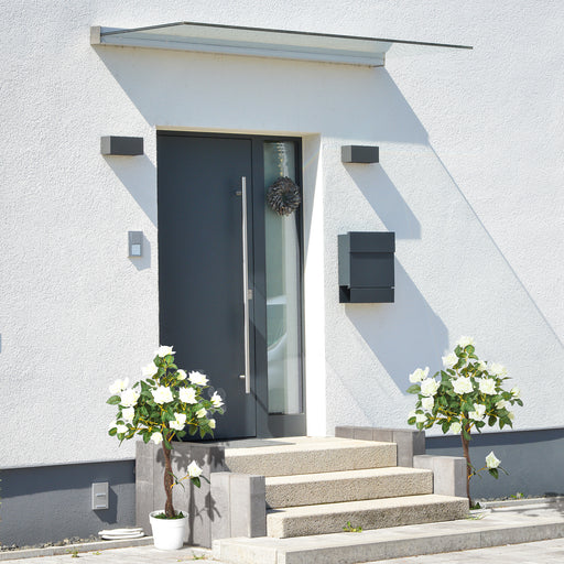 Set of 2 White Rose Artificial Plants 90cm Tall Ideal for Indoor or Outdoor Decor