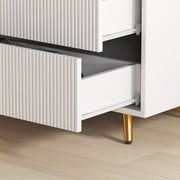 White Four Drawer Elegant Bedside Table with Storage by HOMCOM