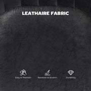 Set of 2 Leathaire Tub Bar Stools with Footrest for Kitchen or Home Bar Black