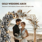 Metal Event Arch for Weddings and Parties Easy to Decorate Indoor or Outdoor Gold AOSOM