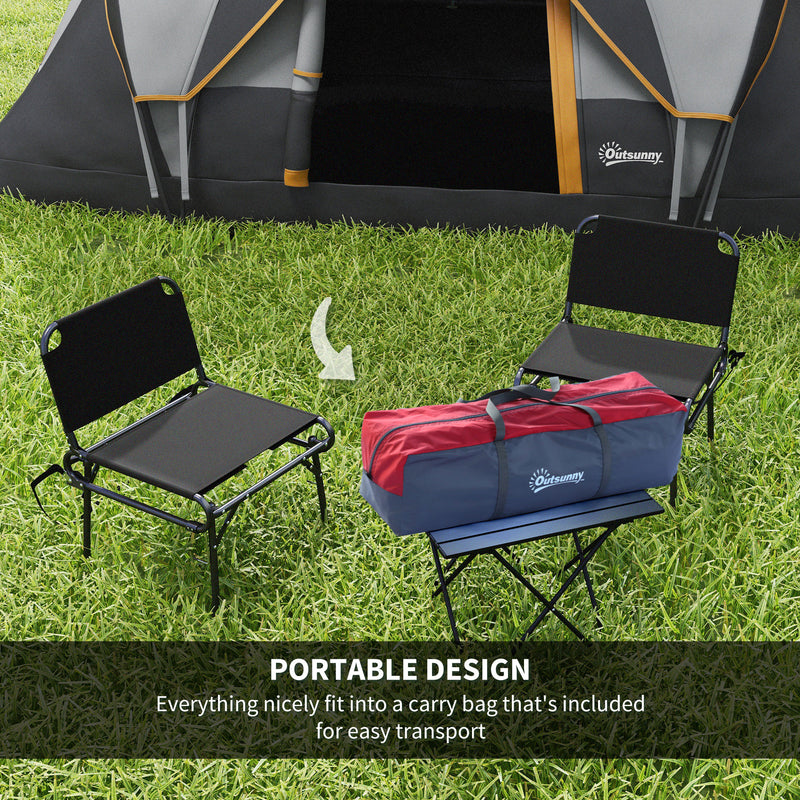 6 Person Blackout Camping Tent with Single Large Room and Easy Setup Light Grey Black