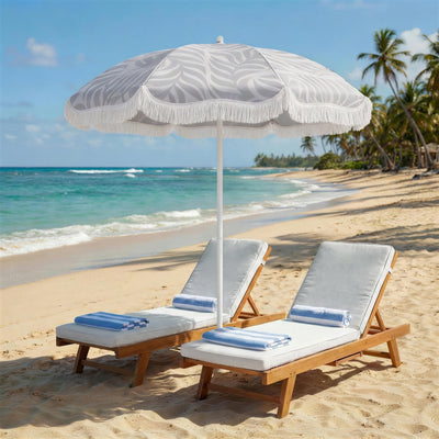 1.8m Beach Parasol with Adjustable Tilt and UPF30 Sun Protection for Beach or Garden Outsunny