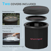 300L Portable Ice Bath Tub for Cold Water Therapy with Lid and Carry Bag by SPORTNOW