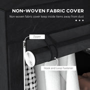 Portable Fabric Wardrobe with Shelves and Hanging Rail Ideal for Bedroom Storage Black