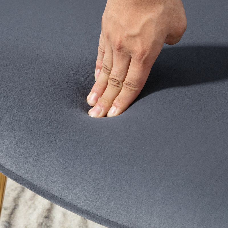 Velvet Wingback Armchair with Footstool for Lounge or Bedroom Comfort Dark Grey