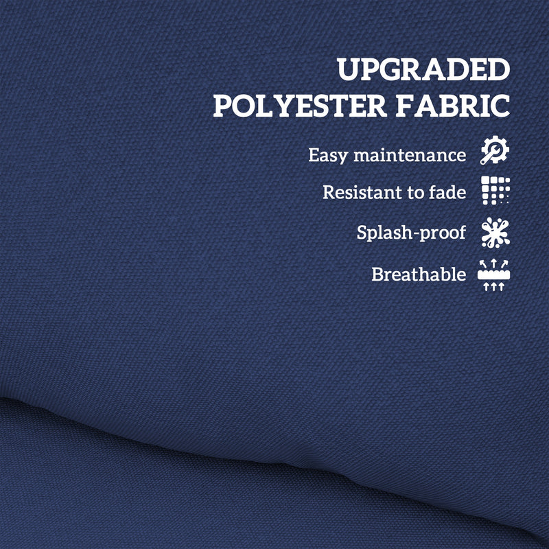 Outdoor Chair Cushion Set with Thick Padding and Washable Covers Dark Blue
