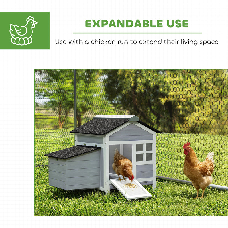 Wooden Outdoor Chicken Coop for 1–2 Chickens or Small Pets with Raised Weatherproof Design Grey