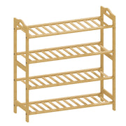 4 Tier Bamboo Shoe Rack Freestanding Storage Shelf For Hallway Or Bedroom Natural Wood