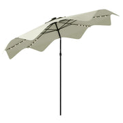Cream 3m Solar Garden Parasol With LED Lights And Tilt Crank For Patio Or Decking