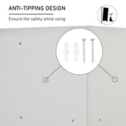 Grey Kids Toy Storage Unit With Bookshelf And Fabric Drawers For Bedroom Or Playroom