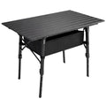 Foldable Outdoor Table with Storage Basket for Picnics and Camping Black