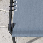 Grey Folding Sun Loungers Set of 2 with Adjustable Four Position Backrests for Garden