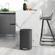 Black 20L Modern Metal Kitchen Bin With Boxy Design by HOMCOM