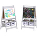 Grey 3-in-1 Kids Art Easel with Paper Roll and Storage by AIYAPLAY