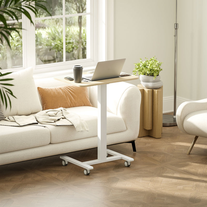 Height Adjustable Work Desk 68-108cm Wood Effect White by Vinsetto