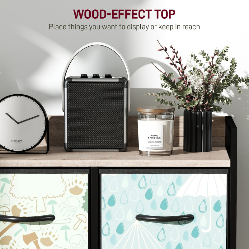 5 Drawer Chest of Drawers with Spacious Storage for Bedroom or Living Room Blue