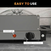 Electric Buffet Server With 4 Warming Trays and Adjustable Temperature Control Silver