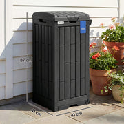 Outdoor Rubbish and Recycling Bin 110L with Snap-Lock Lid and Drip Tray Black Outsunny