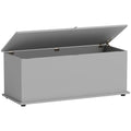 Grey 113L Storage Chest with Flip-Top Lid and Safety Hinges for Living Room and Hallway by HOMCOM