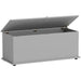 Grey 113L Storage Chest with Flip-Top Lid and Safety Hinges for Living Room and Hallway by HOMCOM