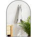 Black Arched Wall Mirror 60 x 90cm for Home and Bedroom by HOMCOM