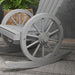 Grey Wooden Adirondack Rocking Chair Reclining Garden Armchair by Outsunny