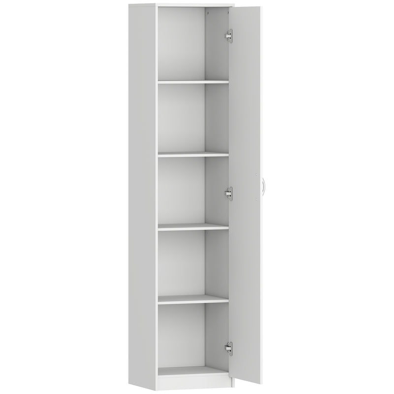 Slim Kitchen Cupboard with Adjustable Shelves for Narrow Spaces White