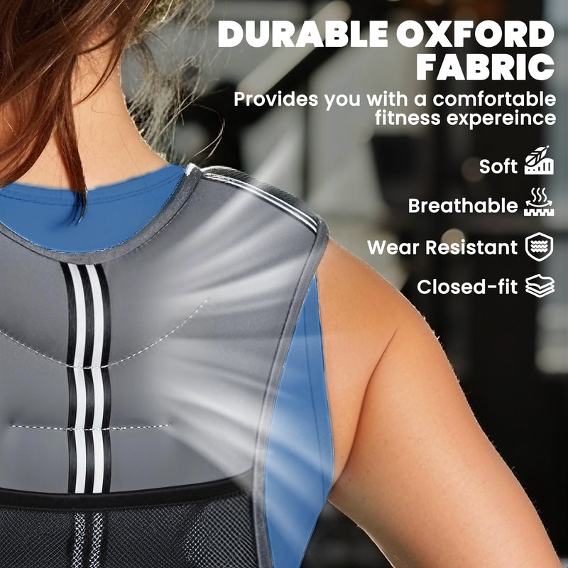 Weighted Vest for Walking or Running with Adjustable Straps and 5 kg Resistance Grey