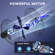 Pedestal Fan with Adjustable Height and Remote for Quiet Home Cooling Black AOSOM