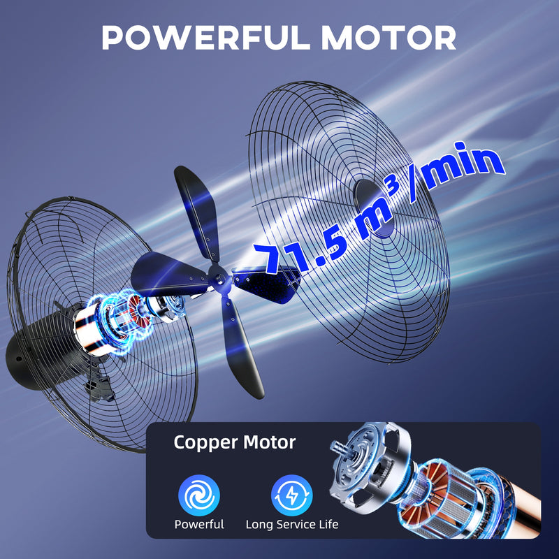 Pedestal Fan with Adjustable Height and Remote for Quiet Home Cooling Black AOSOM