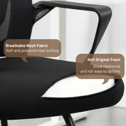 Ergonomic Office Chair with Lumbar Support and Breathable Mesh Back Black AOSOM