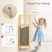 Bamboo Laundry Cabinet With Tilt Out Hamper Removable Liner Ideal For Bathrooms, Natural Wood