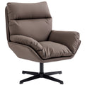 Cat Scratch Resistant Swivel Armchair with Thick Cushion for Relaxing at Home Dark Brown AOSOM