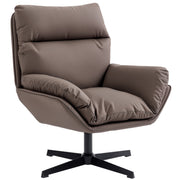 Cat Scratch Resistant Swivel Armchair with Thick Cushion for Relaxing at Home Dark Brown AOSOM