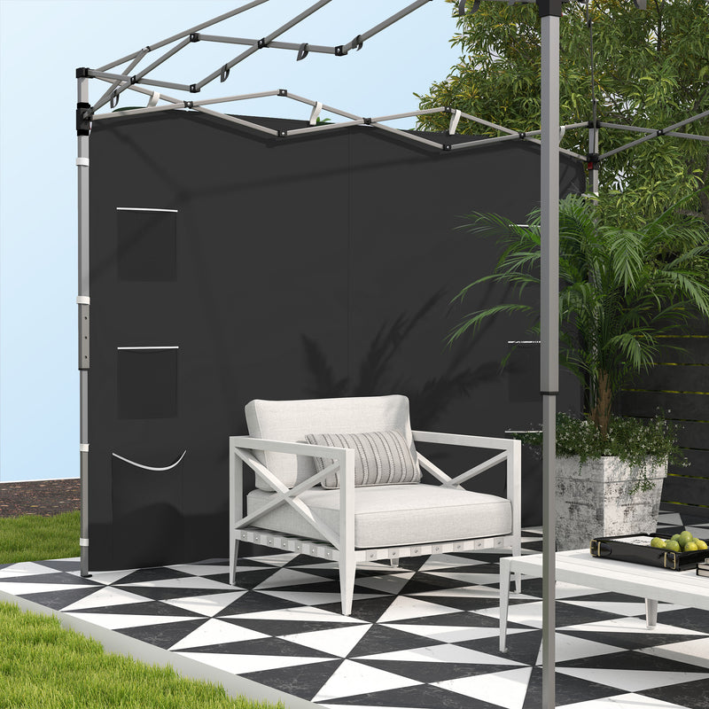 Black 195 x 295cm Replacement Gazebo Sidewall Durable and Weather Resistant by Outsunny